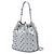 Borsa a secchiello con coulisse Chanel Small Metallic Chevron Lambskin Stud Wars Argentata Argento - vista 2