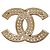 Spilla Chanel CC placcata oro con strass D'oro - vista 2