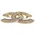 Spilla Chanel CC placcata oro con strass D'oro - vista 3