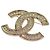 Spilla Chanel CC placcata oro con strass D'oro - vista 4