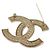 Spilla Chanel CC placcata oro con strass D'oro - vista 6