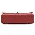 Borsa a tracolla Chanel Medium Classic Chevron in pelle d'agnello rossa con doppia patta Rosso - vista 3
