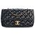 Borsa a tracolla Chanel Paris Salzburg Medium in vernice e pelle di capra blu con occhielli CC