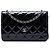 Borsa a tracolla Chanel CC matelassé in vernice nera Wallet On Chain Nero