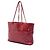 Tote Chanel CC in vitello trapuntato rosso con zip frontale e coulisse - vista 2