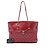Tote Chanel CC in vitello trapuntato rosso con zip frontale e coulisse - vista 6