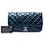 Borsa a tracolla Chanel Medium Quilted Glazed Calfskin Coco Pleats Flap Blu - vista 7