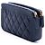 Borsa a tracolla Chanel Boy Wallet On Chain blu in pelle caviar matelassé con doppia zip - vista 2