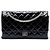 Borsa a tracolla Chanel Reissue 2.55 Double Flap 226 in vernice matelassé nera Nero