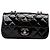 Bolsa Tiracolo Chanel Extra Mini Rectangular Classic Patent Single Flap Preta Preto