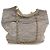 Borsa Shopping Satchel Chanel in Nylon Matelassé e Grosgrain Grigia Grigio - vista 2