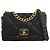 Borsa Chanel 19 Flap Satchel Medium in pelle di agnello nera Nero