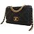 Borsa Chanel 19 Flap Satchel Medium in pelle di agnello nera Nero - vista 12