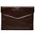 Clutch sobre Chanel CC de piel de becerro lisa marrón Castaño