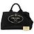 Borsa Tote Satchel Prada Large Canvas Canapa Logo Nera Nero - vista 7