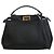 Borsa Mini Peekaboo Iconic in pelle nera Fendi Nero