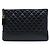 Clutch Chanel Gabrielle O Case Large in vitello invecchiato nero
