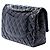 Borsa a tracolla Chanel Medium Classic Double Flap in vernice nera Nero - vista 2