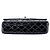 Borsa a tracolla Chanel Medium Classic Double Flap in vernice nera Nero - vista 3
