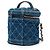 Blaues Chanel CC gestepptes Denim-Vanity-Case mit Ketten-Satchel - Ansicht 2