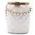 Borsa Chanel Small Quilted Lambskin Crown Box Bag Bianca Bianco