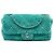 Borsa a tracolla Chanel Medium Quilted Terry Cloth Coco Beach Flap Verde