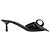 Schwarze lackierte Absatzsandalen mit Verzierungen von Prada Größe 38