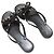 Valentino Garavani Sandali thong Valentino Rubber Rockstud neri Taglia 36 Nero - vista 3
