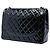 Borsa a tracolla Chanel Maxi Classic Double Flap in vernice nera Nero - vista 2