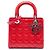 Autre Marque Borsa Lady Dior Medium in pelle vernice Cannage rossa Dior Rosso