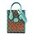 Borsa Satchel Gucci Mini GG Supreme Web Tiger Retro Interlocking G Blu