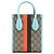 Borsa Satchel Gucci Mini GG Supreme Web Tiger Retro Interlocking G Blu - vista 2