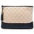 Clutch Chanel Gabrielle O Case Medium in vitello invecchiato matelassé bicolore nero