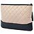 Clutch Chanel Gabrielle O Case Medium in vitello invecchiato matelassé bicolore nero - vista 2