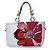 Coach, borsa con manico superiore in bianco con fiore Multicolore D'oro