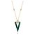 Autre Marque Pendente a V in oro giallo, malachite e diamanti
