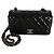 Gabrielle Chanel Mini Rectangular Flap Bag aus schwarzem gestepptem Lackleder