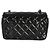 Gabrielle Chanel Mini Rectangular Flap Bag aus schwarzem gestepptem Lackleder - Ansicht 2