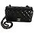 Gabrielle Chanel Mini Rectangular Flap Bag aus schwarzem gestepptem Lackleder - Ansicht 8