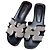 Hermès Oran Sandalen aus Stoff Schwarz Größe 36