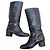 Botas Chanel de cuero negro 36.5