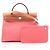 Hermès Herbag Zip PM 2-Way Handtasche Braun Pink