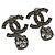 Chanel Coco Mark Tropfenohrringe mit Strass Silber