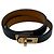 Hermès Pulsera HERMES Mini Kelly Negro Dorado