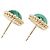 Van Cleef & Arpels Perlee Couleurs Malachite Ohrringe Golden Grün - Ansicht 3