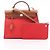 Hermès Hermes Herbag Zip PM 2-Way Handtasche Braun Pink Rot