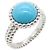 Anillo Perlée Turquoise Van Cleef & Arpels Plata Azul
