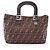 Borsa Tote Fendi Zucca Marrone e Nera Pelle e Tela Nero