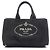 Prada Canapa Canvas Tote Handtasche Schwarz