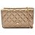 Borsa a tracolla Chanel Matelassé in pelle d'agnello dorata D'oro